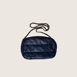 Zara Blue Leather Chain Purse